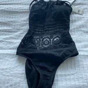 Black, medium Kenneth Cole one piece bathing suit brand new tag still on